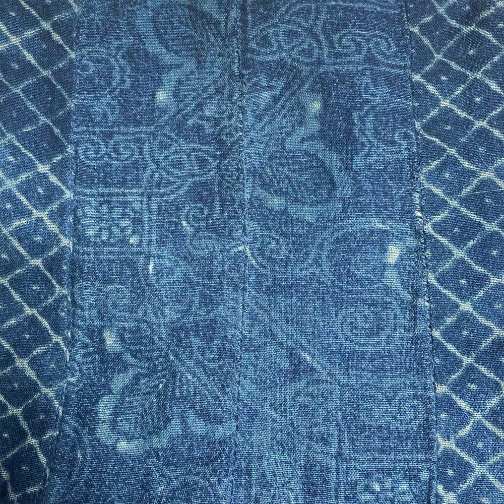 LAUREN RALPH LAUREN Midi Cotton Sundress in Indigo Blue Batik Patchwork Size 12 - Picture 9 of 10